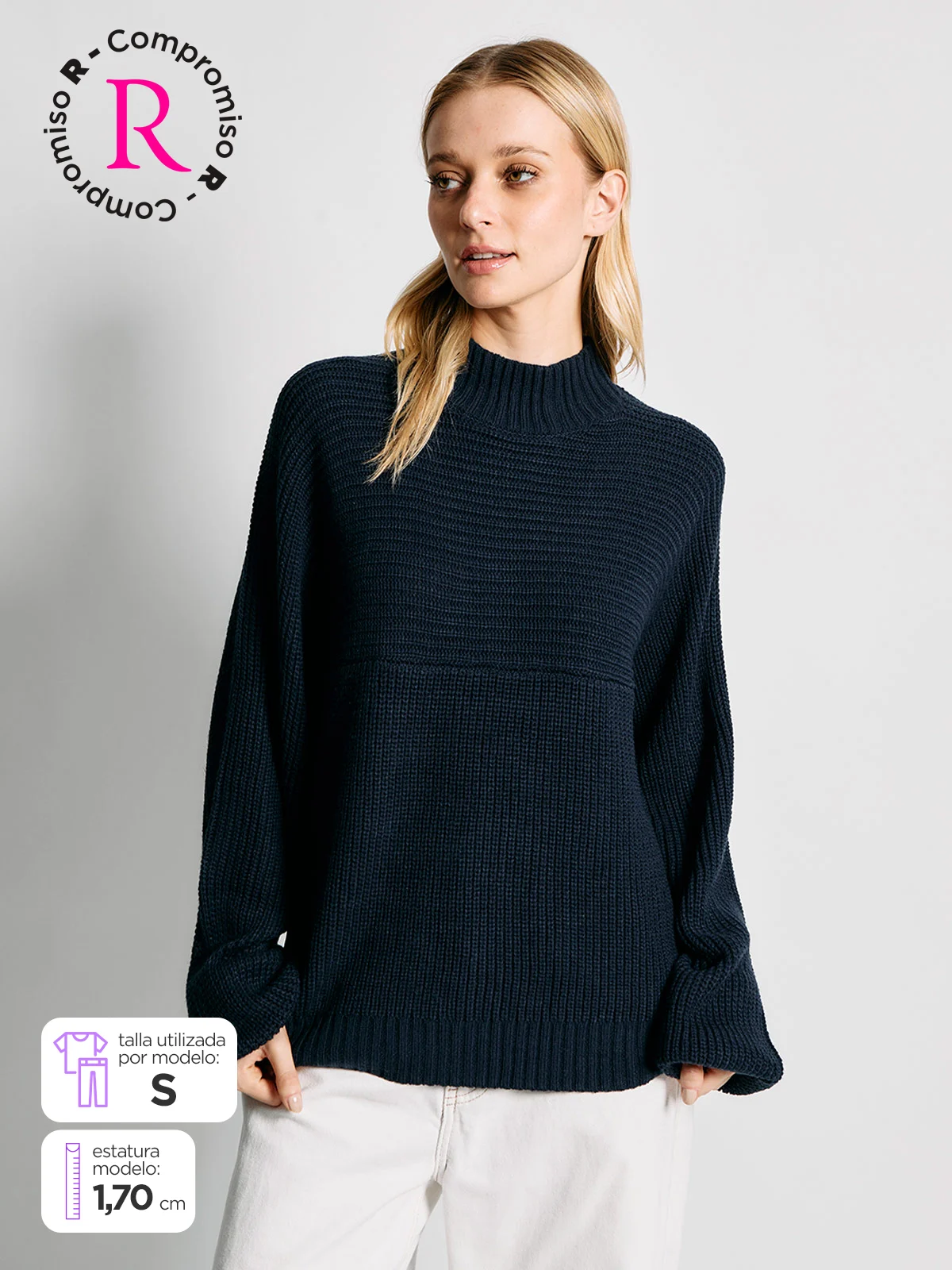 SWEATER MUJER INDEX MANGA LARGA OVERSIZE - 1