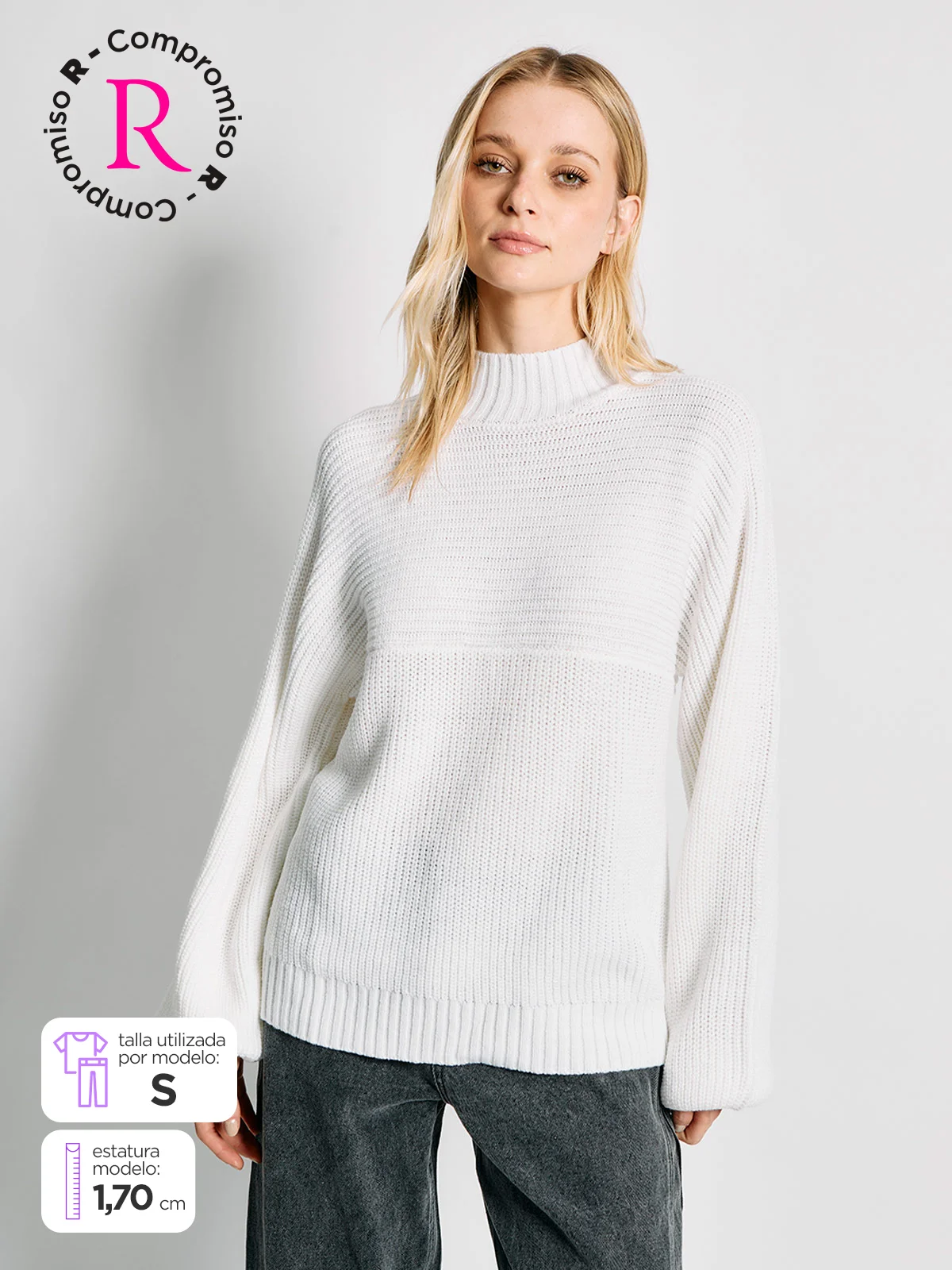 SWEATER MUJER INDEX MANGA LARGA OVERSIZE - 1
