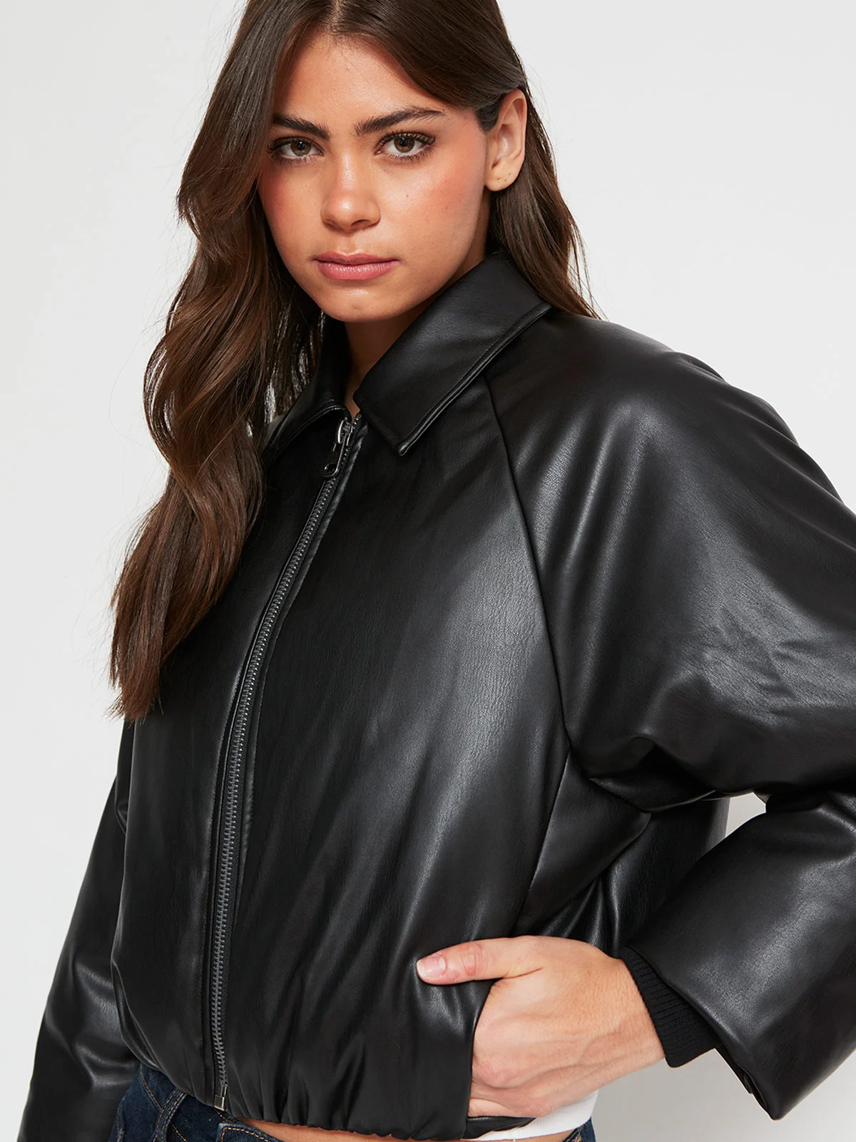 PARKA MUJER INDEX CORTA EFECTO PIEL AGLOBADA - 3