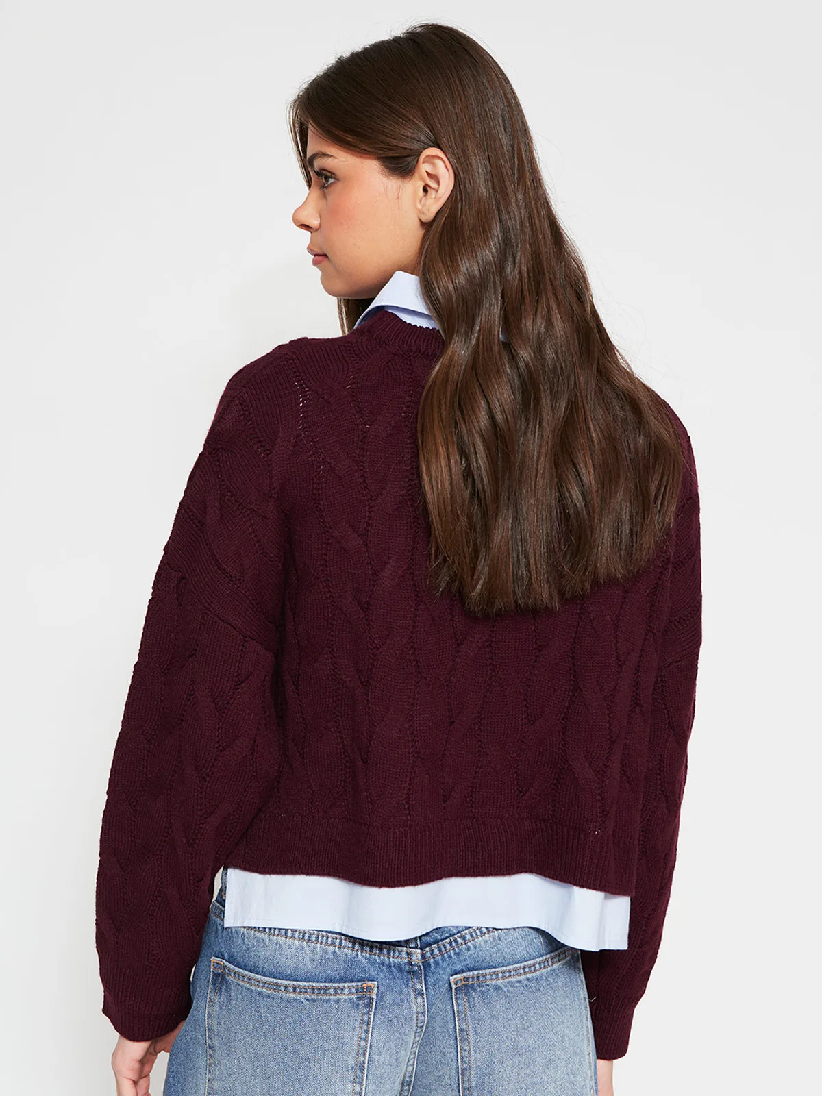 SWEATER MUJER INDEX MANGA LARGA CON BLUSA - 2