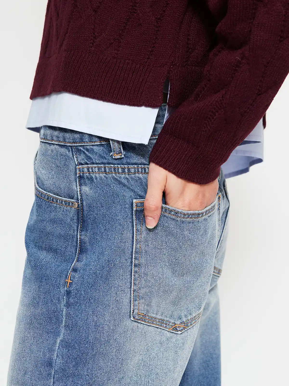 SWEATER MUJER INDEX MANGA LARGA CON BLUSA - 3