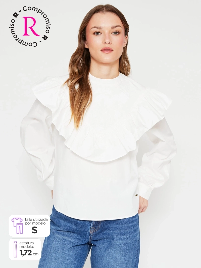 BLUSA MUJER PEPE JEANS ALGODÓN BORDADA - 1