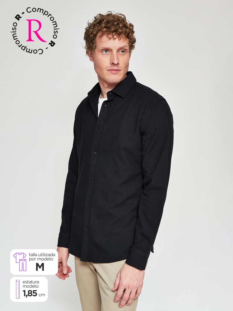 CAMISA HOMBRE CACHAREL ALGODÓN MANGA LARGA - 1