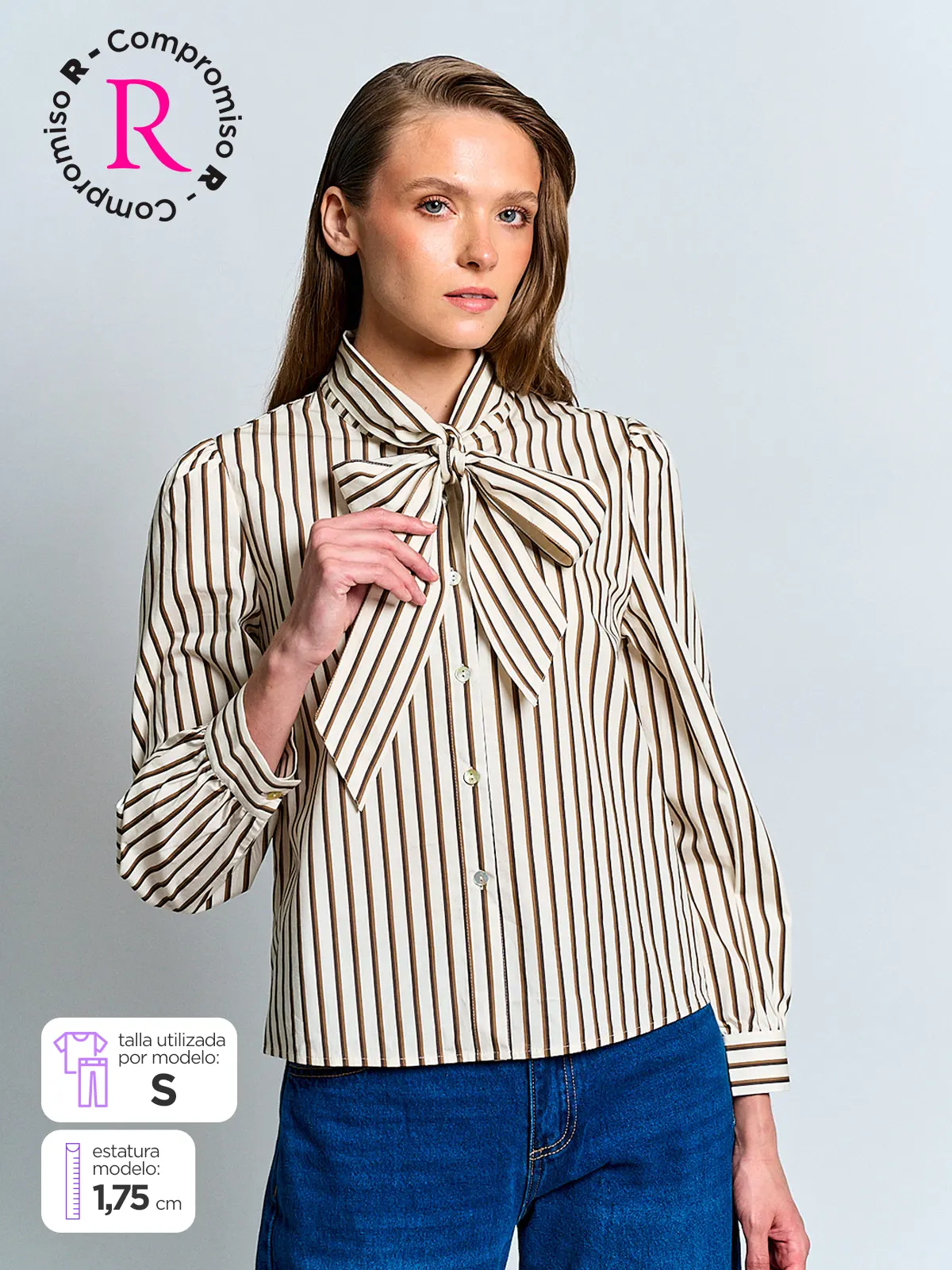 BLUSA MUJER MARQUIS ALGODÓN LAZO - 2