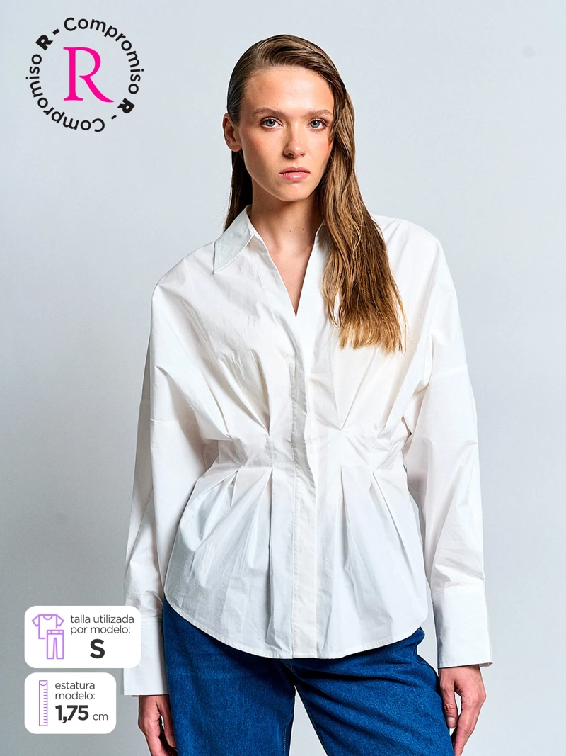 BLUSA MUJER MARQUIS ALGODÓN ENTALLADA - 2