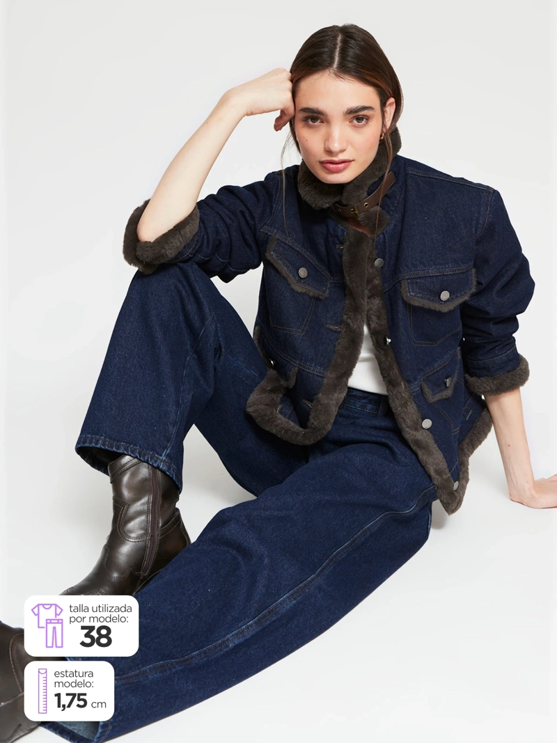 JEANS MUJER BARBADOS ALGODÓN BAGGY OJETILLOS - 1