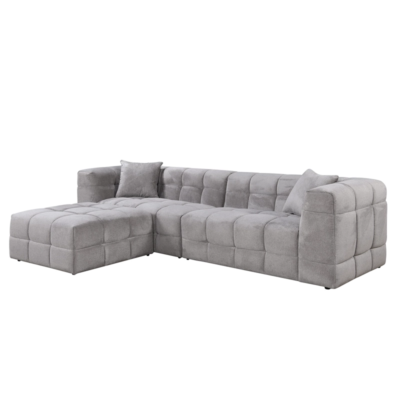 SOFÁ MAISON LINETT SOPHIE 5 CUERPOS + OTTOMAN GRIS - 2