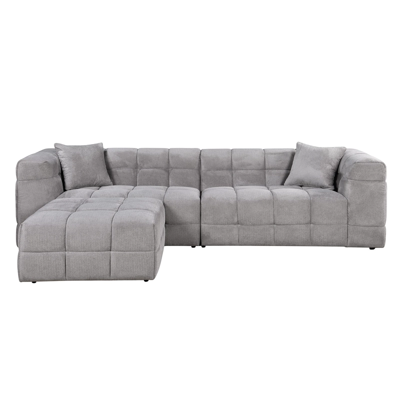 SOFÁ MAISON LINETT SOPHIE 5 CUERPOS + OTTOMAN GRIS - 3