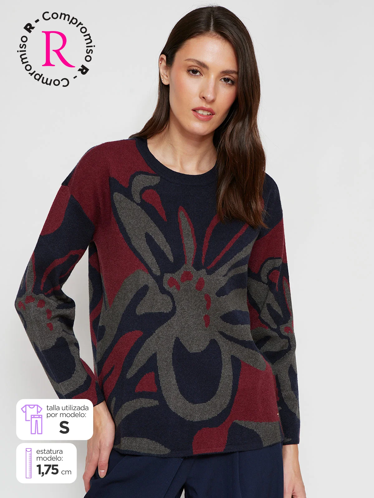 SWEATER MUJER CACHAREL CUELLO MOCK MANGA LARGA - 1