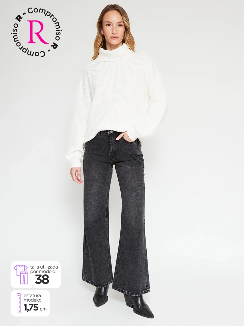 JEANS MUJER AEROPOSTALE ALGODÓN WIDE LEG - 1