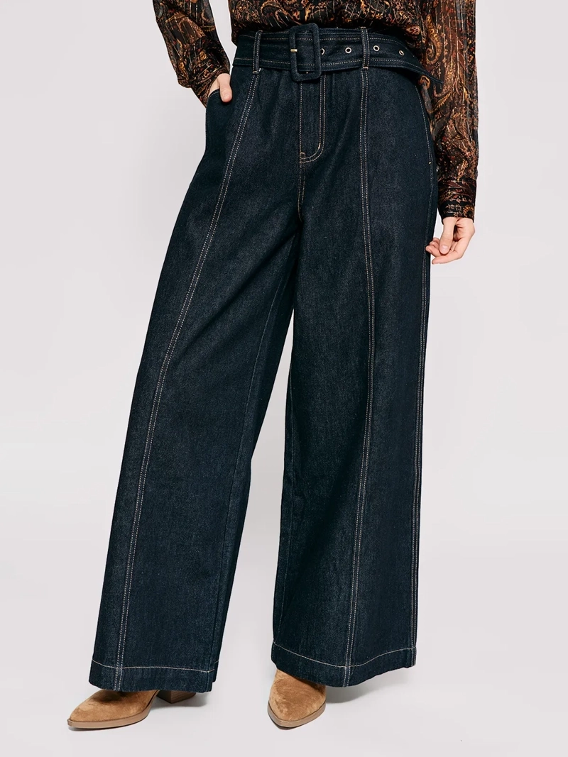 JEANS MUJER MARQUIS ALGODÓN WIDE LEG CINTURÓN - 3