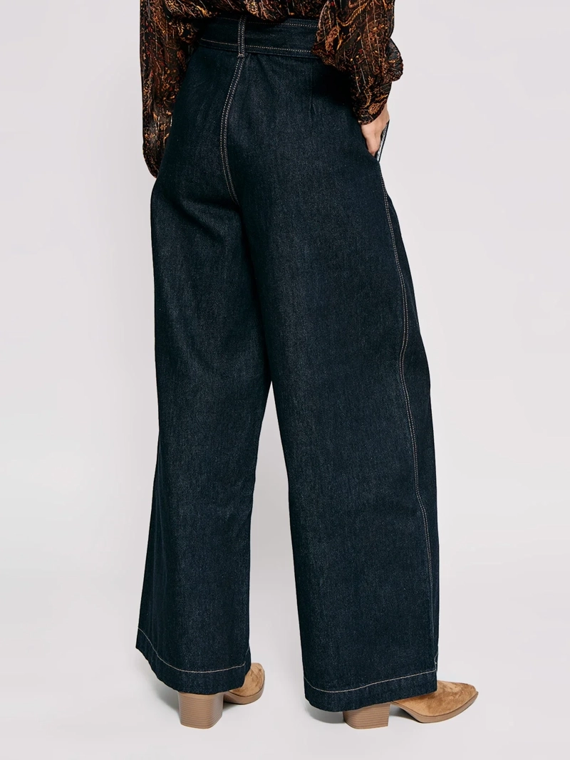 JEANS MUJER MARQUIS ALGODÓN WIDE LEG CINTURÓN - 4