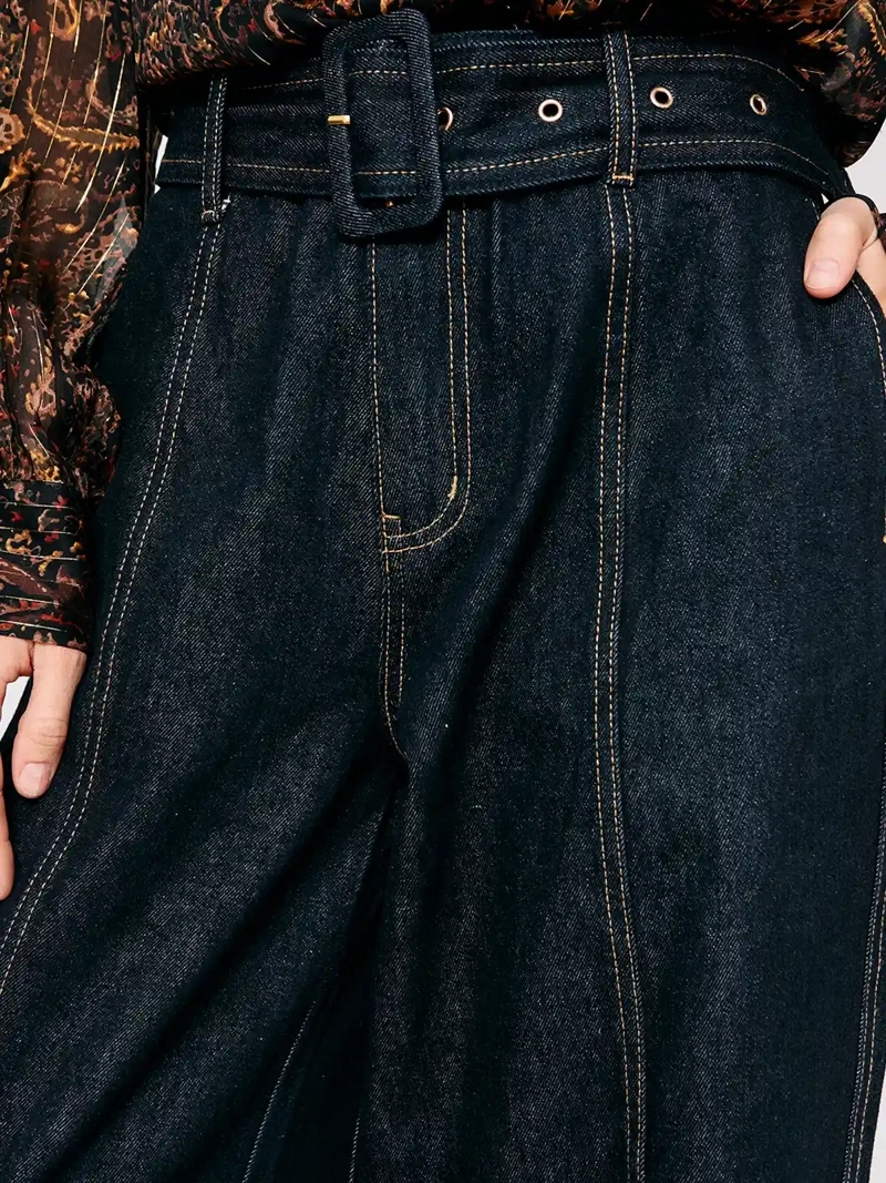 JEANS MUJER MARQUIS ALGODÓN WIDE LEG CINTURÓN - 5