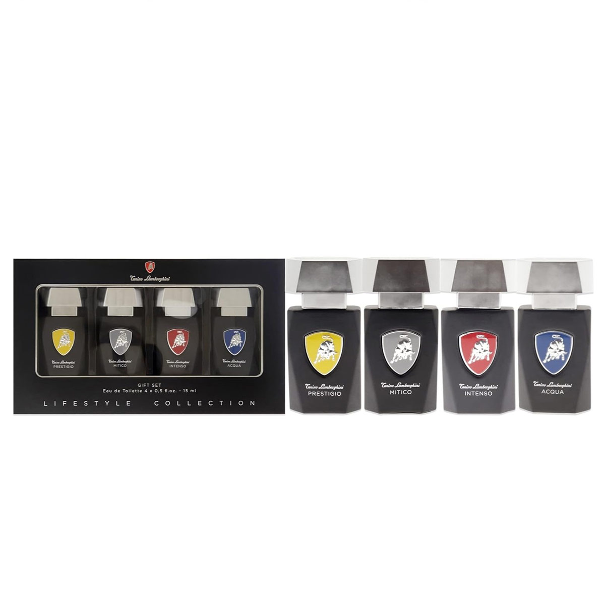 PERFUME TONINO LAMBORGHINI HOMBRE PRESTIGIO EDT 15 ML + MÍTICO EDT 15 ML + INTENSO EDT 15 ML + ACQUA EDT 15 ML - 2