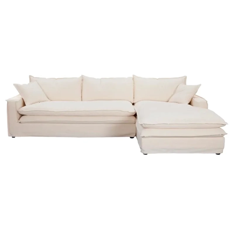 SOFÁ SECCIONAL DERECHO MAISON LINETT LILLE IVORY 4 CUERPOS LINO MARFIL - 2