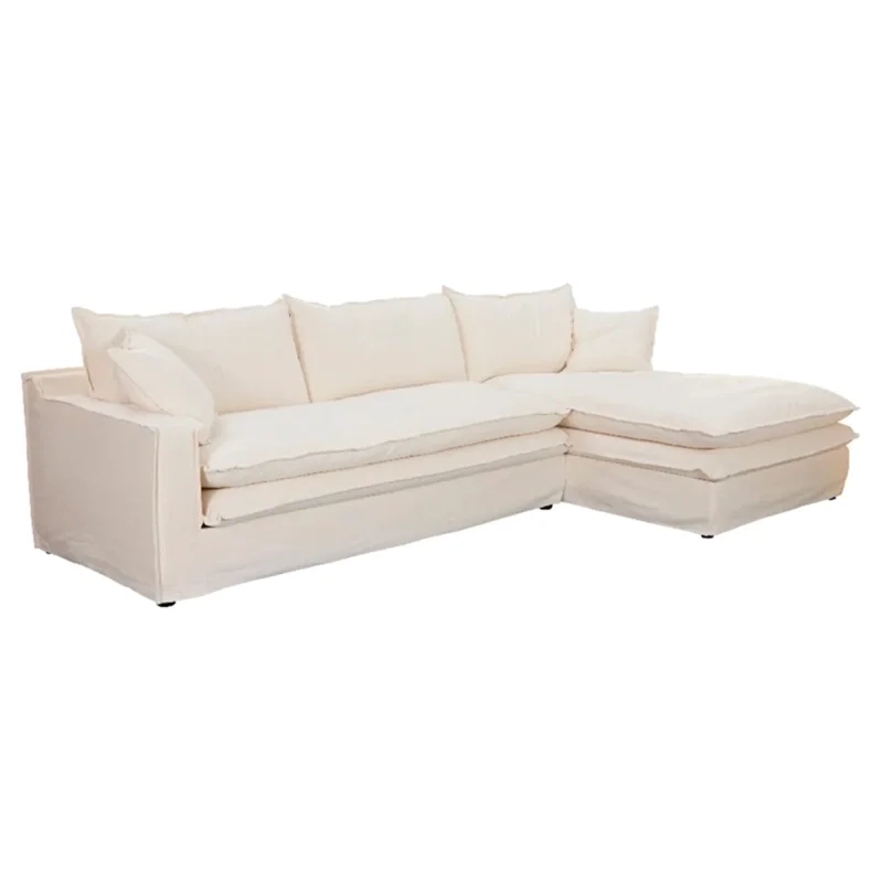 SOFÁ SECCIONAL DERECHO MAISON LINETT LILLE IVORY 4 CUERPOS LINO MARFIL - 3