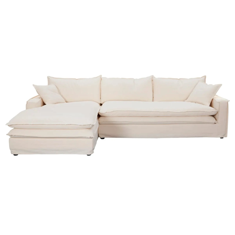 SOFÁ SECCIONAL IZQUIERDO MAISON LINETT LILLE IVORY 4 CUERPOS LINO MARFIL - 1