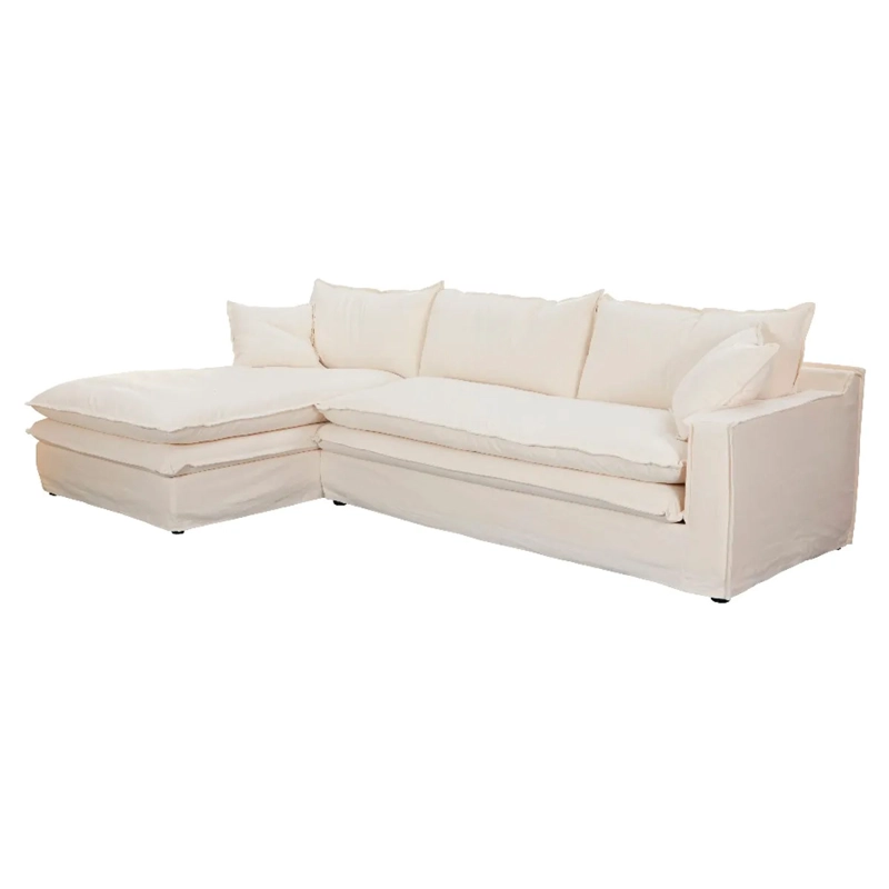SOFÁ SECCIONAL IZQUIERDO MAISON LINETT LILLE IVORY 4 CUERPOS LINO MARFIL - 2