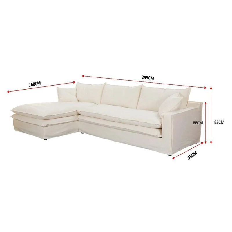 SOFÁ SECCIONAL IZQUIERDO MAISON LINETT LILLE IVORY 4 CUERPOS LINO MARFIL - 4