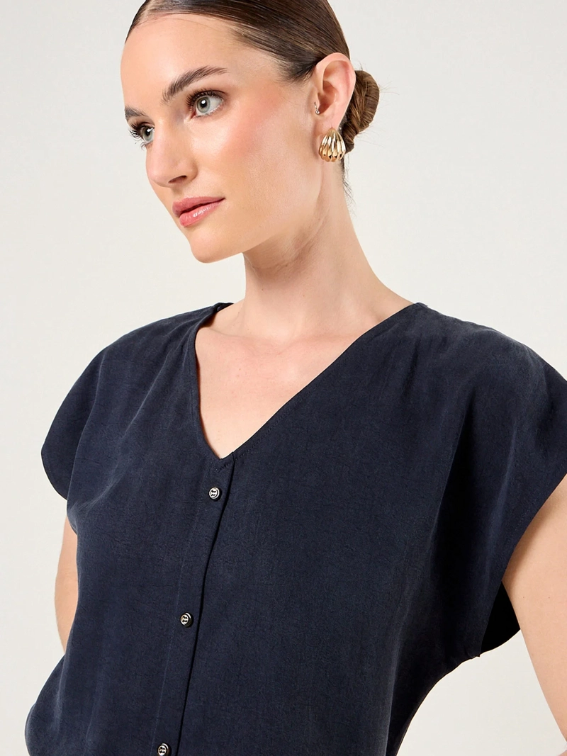 BLUSA MUJER MA GRIFFE ESCOTE EN V BOTONES - 5