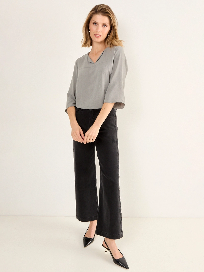 MA GRIFFE BLUSA MUJER MA GRIFFE ESCOTE EN V MANGA 3/4