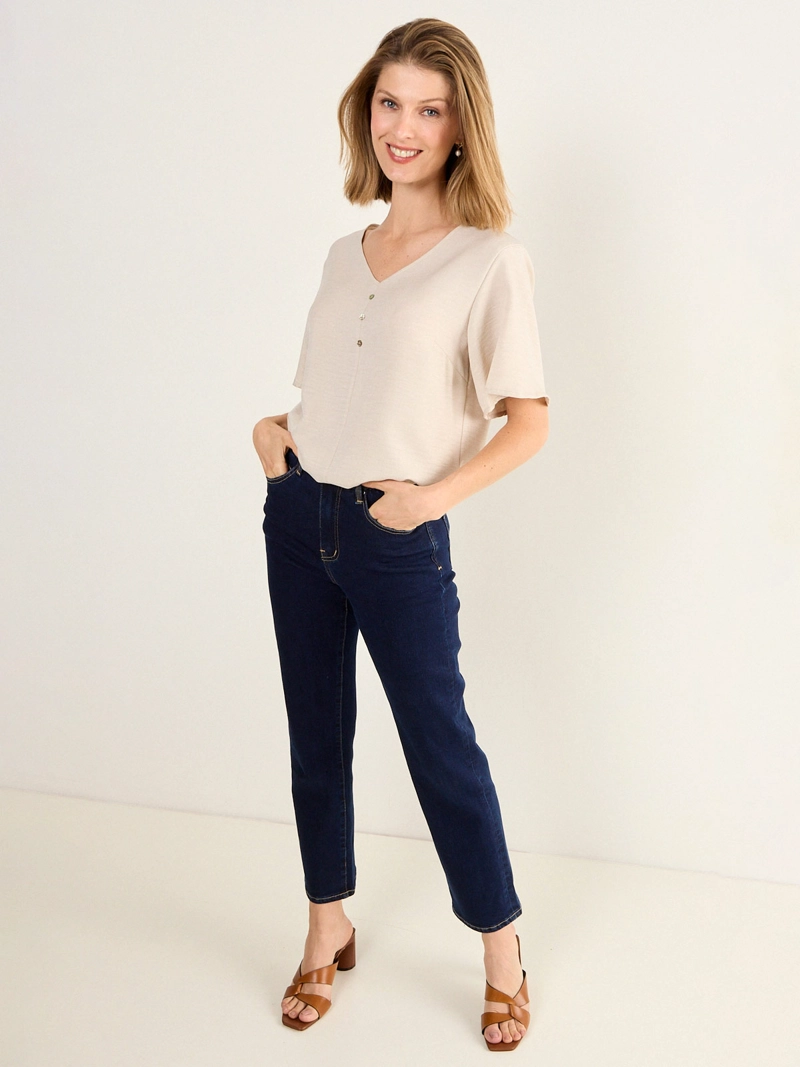 BLUSA MUJER MA GRIFFE ESCOTE EN V MANGA ACAMPANADA - 1