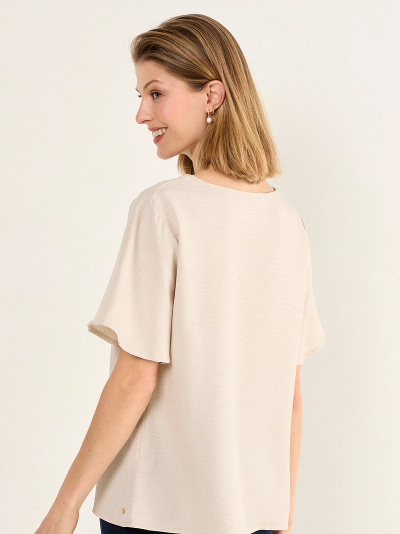 BLUSA MUJER MA GRIFFE ESCOTE EN V MANGA ACAMPANADA - 4