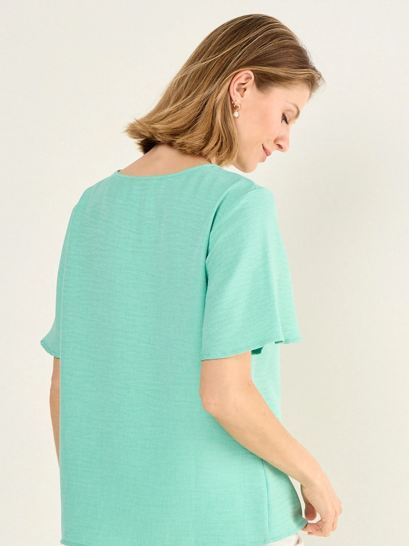 BLUSA MUJER MA GRIFFE ESCOTE EN V MANGA ACAMPANADA - 4