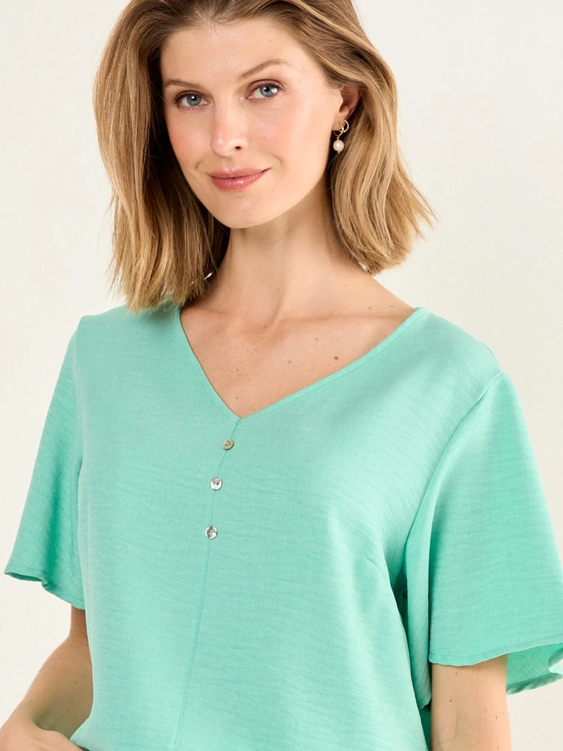 BLUSA MUJER MA GRIFFE ESCOTE EN V MANGA ACAMPANADA - 5