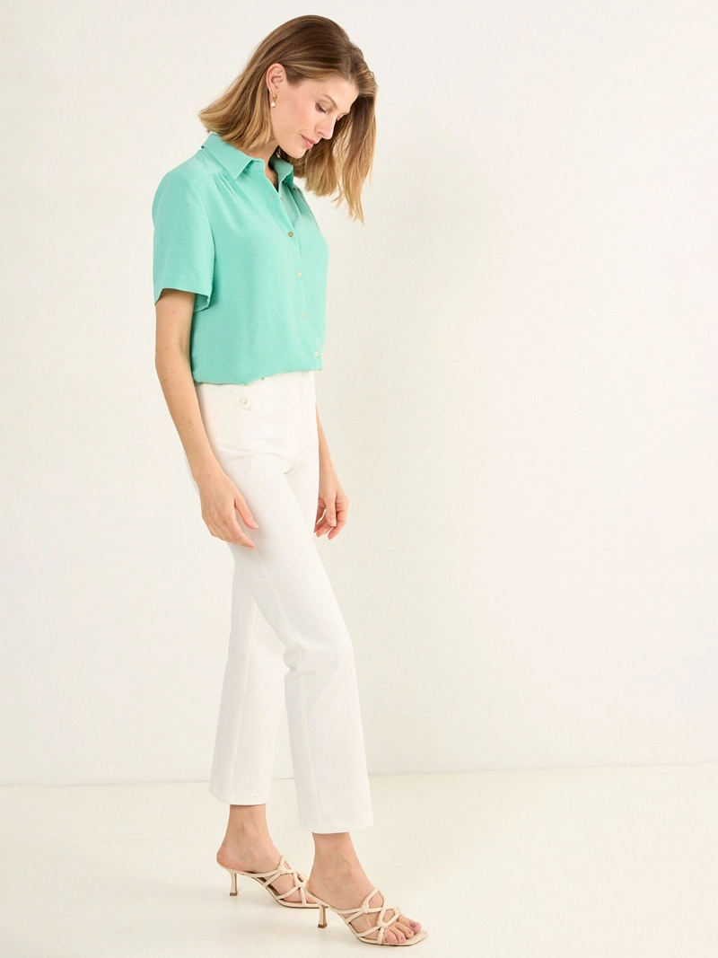 BLUSA MUJER MA GRIFFE CUELLO CAMISERO MANGA CORTA ABOTONADA - 2