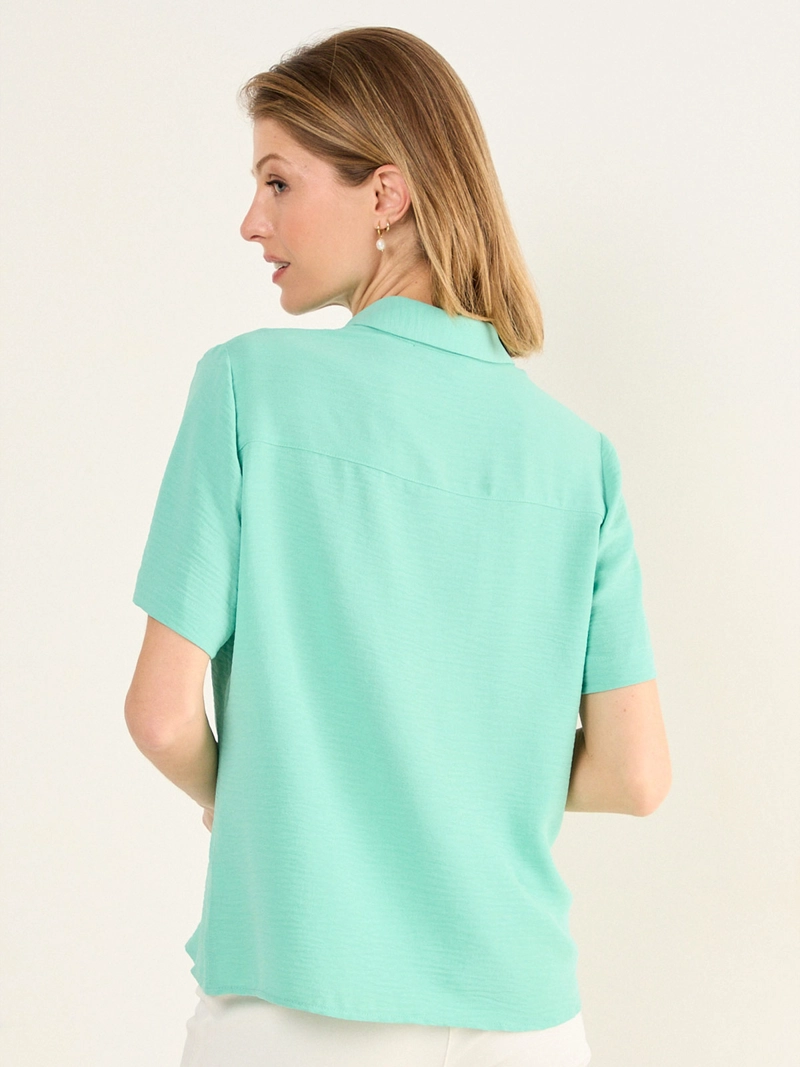 BLUSA MUJER MA GRIFFE CUELLO CAMISERO MANGA CORTA ABOTONADA - 4