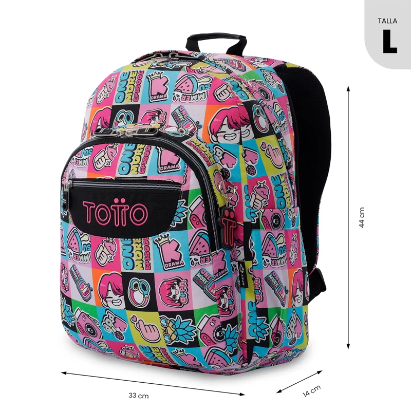 MOCHILA TOTTO ACUARELA ROSADO - 4