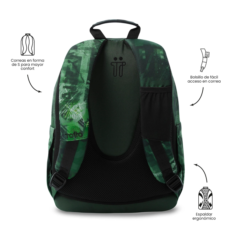 MOCHILA TOTTO ACUARELA VERDE - 4