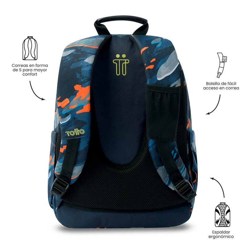 MOCHILA TOTTO ACUARELA AZUL - 4