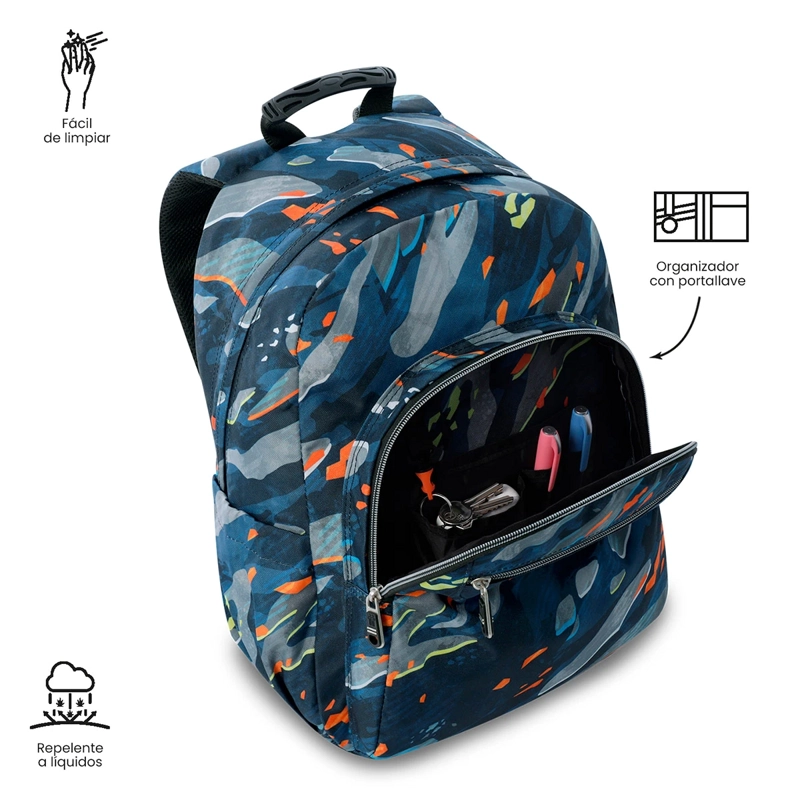 MOCHILA TOTTO ACUARELA AZUL - 6