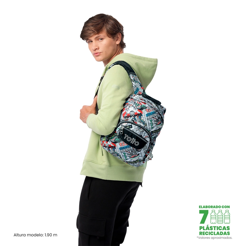 MOCHILA TOTTO TEMPERA GRIS - 2
