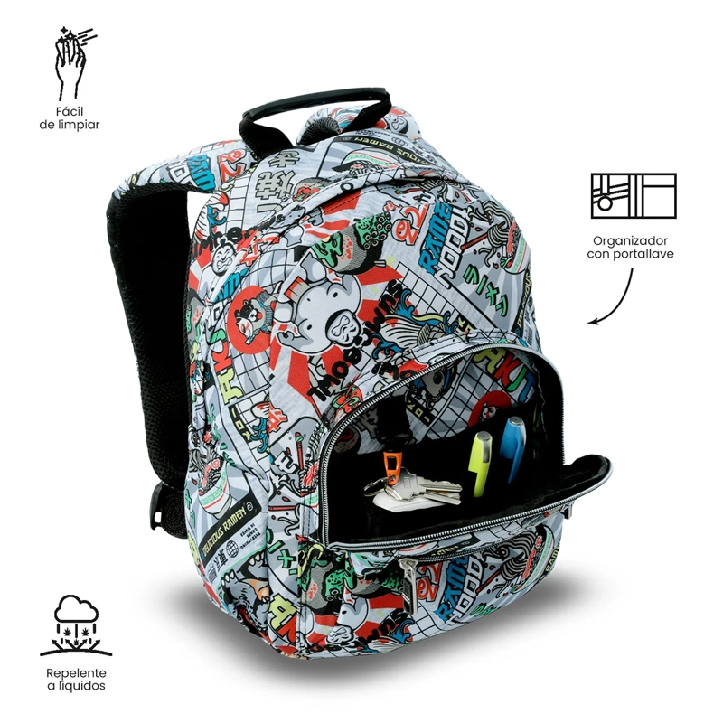 MOCHILA TOTTO TEMPERA GRIS - 6