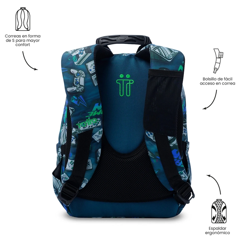 MOCHILA TOTTO TEMPERA AZUL - 4