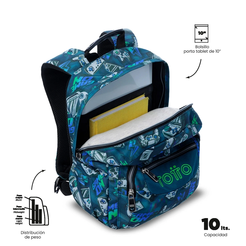 MOCHILA TOTTO TEMPERA AZUL - 5