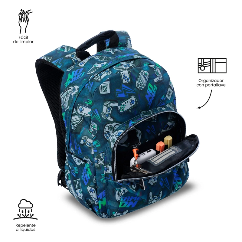MOCHILA TOTTO TEMPERA AZUL - 6