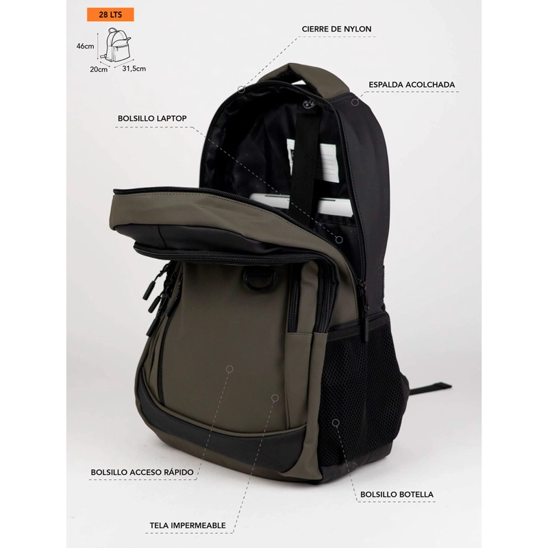 MOCHILA MAUI & SONS 5AM174-MC VERDE - 6