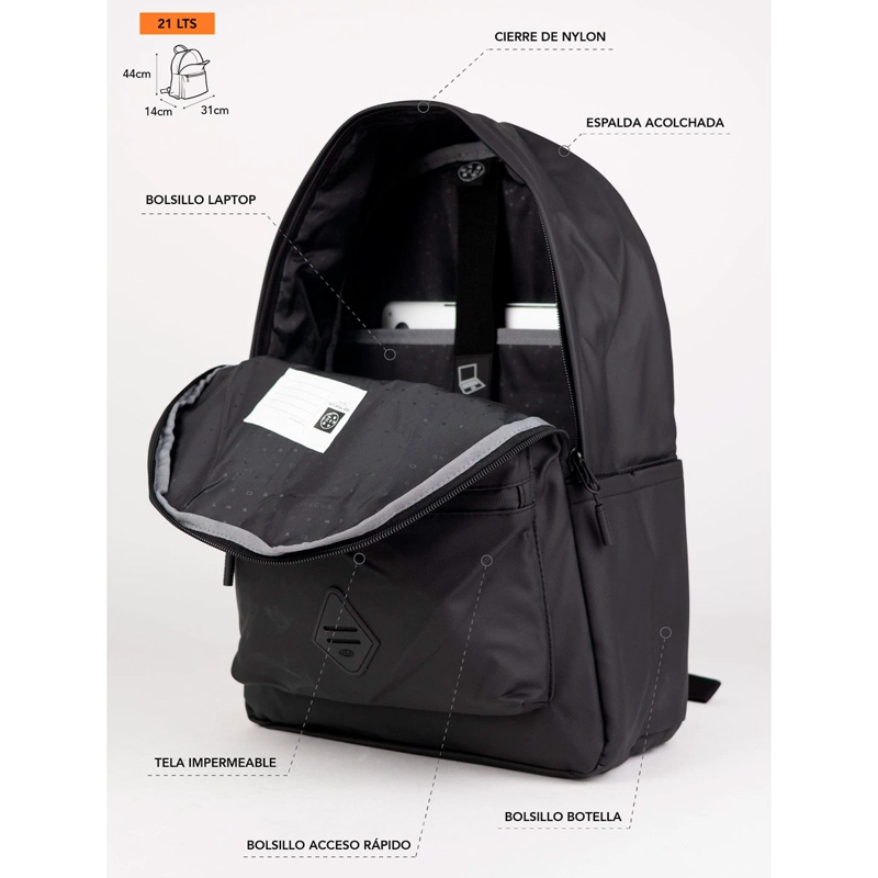 MOCHILA MAUI & SONS 5AM187-MC NEGRO - 6