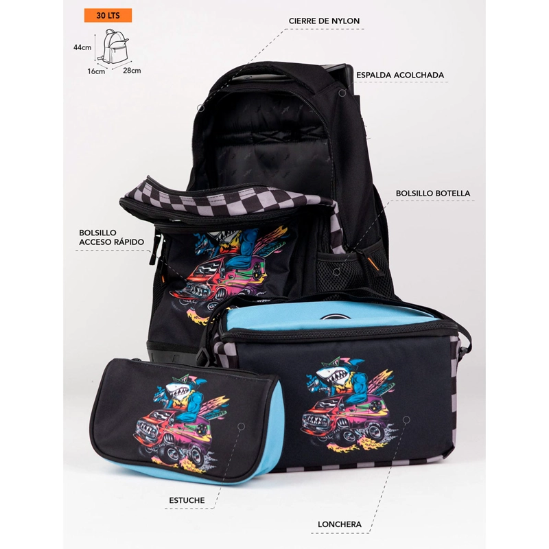 MOCHILA CON RUEDAS MAUI & SONS 5AM158-KC NEGRO - 5