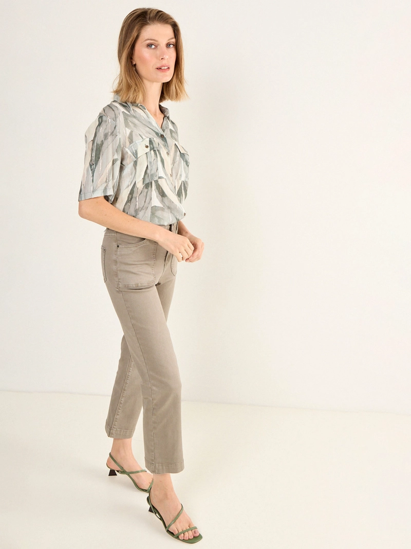 BLUSA MUJER MA GRIFFE MANGA CORTA CAMISERA BOLSILLOS - 2