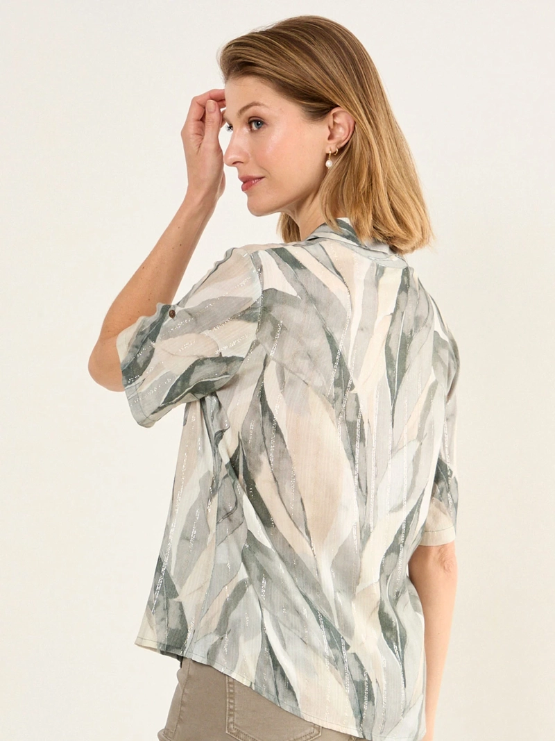 BLUSA MUJER MA GRIFFE MANGA CORTA CAMISERA BOLSILLOS - 4