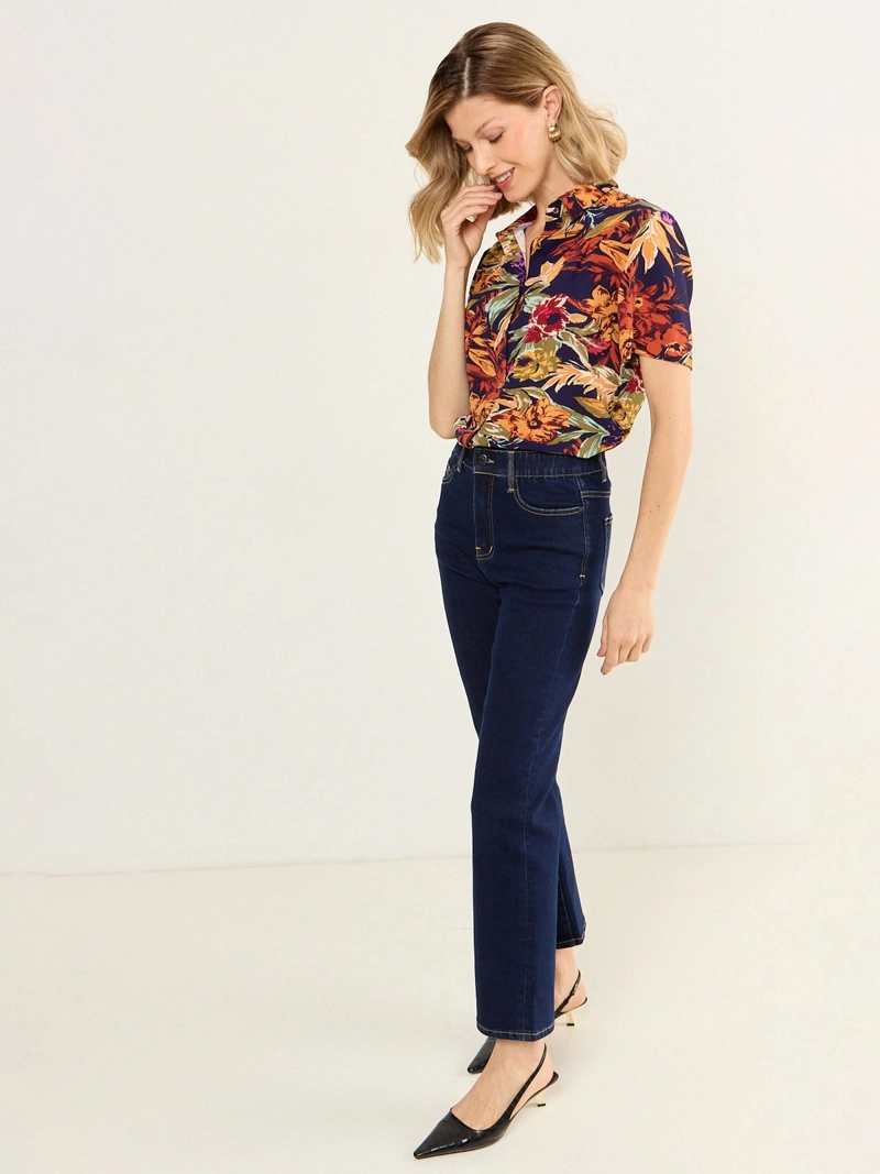 BLUSA MUJER MA GRIFFE CUELLO CAMISERO MANGA CORTA RECOGIDO - 2