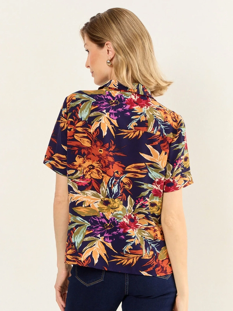BLUSA MUJER MA GRIFFE CUELLO CAMISERO MANGA CORTA RECOGIDO - 4