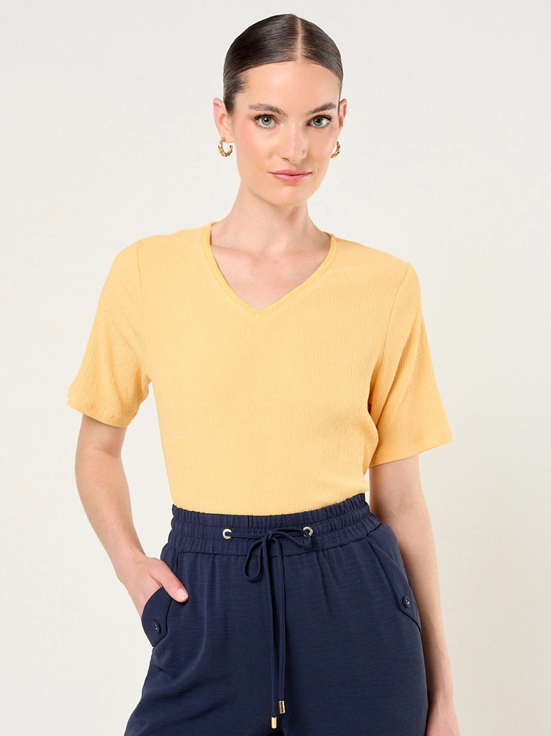 POLERA MUJER MA GRIFFE ESCOTE EN V MACRAMÉ - 3