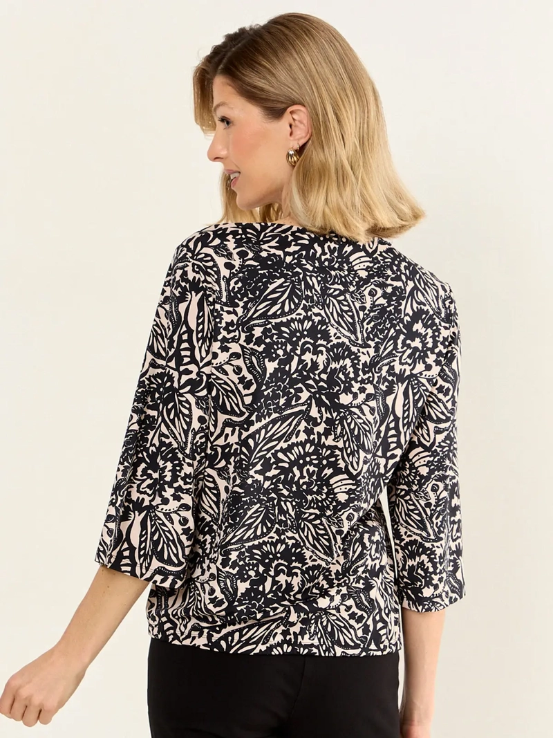 POLERA MUJER MA GRIFFE ESCOTE EN V BOTONES Y LAZO - 4