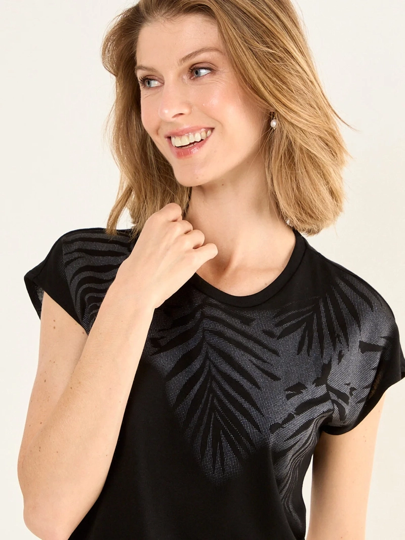 POLERA MUJER MA GRIFFE ESCOTE REDONDO MANGA CAÍDA ESTAMPADO - 5